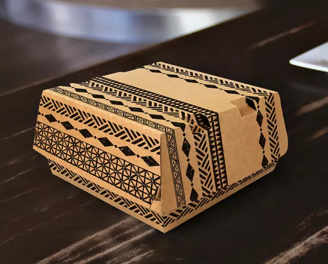 Een Hamburgerdoos Maori 115x110x70mm karton bruin koop je bij All Office Kuipers BV