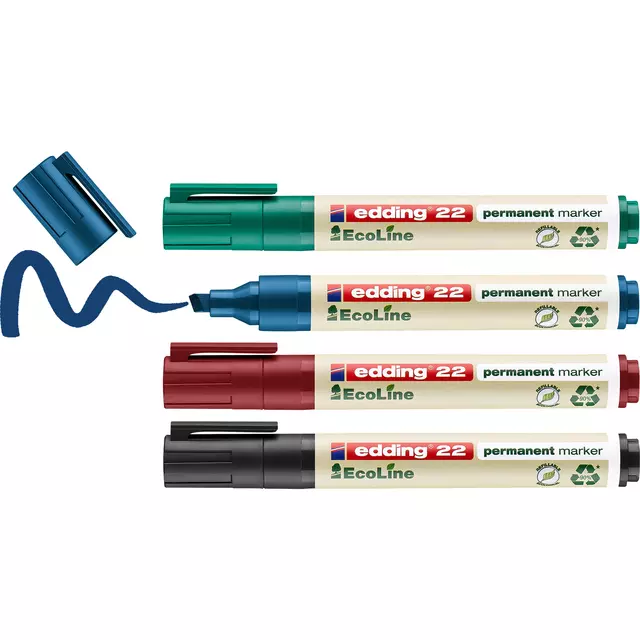 Een Viltstift edding 22 Ecoline schuin assorti set à 4 stuks koop je bij Romijn Office Supply