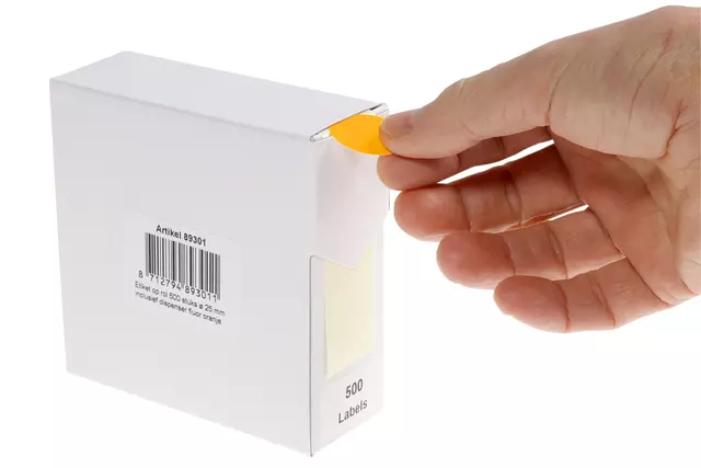 Een Etiket Rillprint 25mm 500st op rol fluor oranje koop je bij Schellen Boek- en Kantoorboekhandel