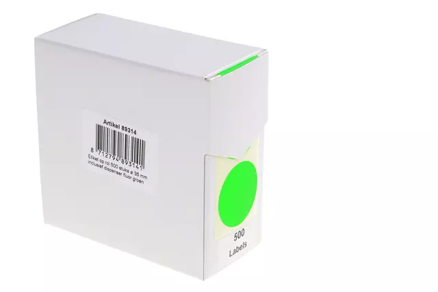 Een Etiket Rillprint 35mm 500st op rol fluor groen koop je bij All Office Kuipers BV