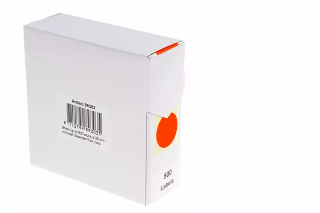 Een Etiket Rillprint 25mm 500st op rol fluor rood koop je bij All Office Kuipers BV