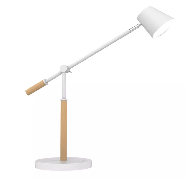 Een Bureaulamp Unilux Vicky led hout wit koop je bij De Joma BV