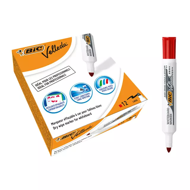 Een Viltstift Bic Velleda 1711 whiteboard rond large rood koop je bij Clippz! Office Supplies