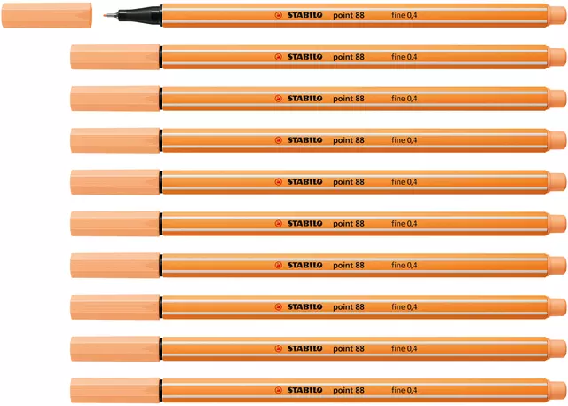 Een Fineliner STABILO point 88/25 F pastel oranje koop je bij Egner kantoorspecialisten