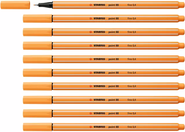 Een Fineliner STABILO point 88/85 F papaya koop je bij Egner kantoorspecialisten