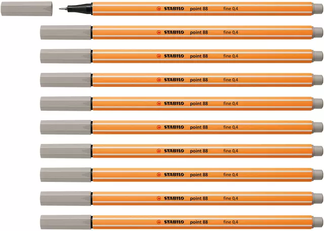 Een Fineliner STABILO point 88/93 fijn warm grijs koop je bij Kantorice office & business supplies