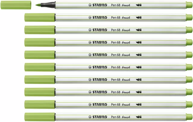 Een Brushstift STABILO Pen 68/34 pistache koop je bij All Office Kuipers BV