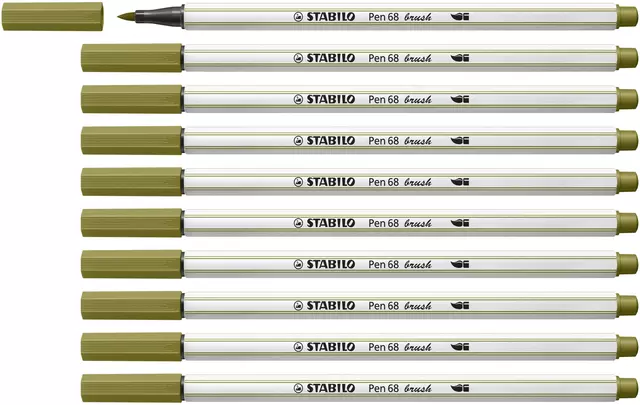 Een Brushstift STABILO Pen 568/37 moddergroen koop je bij De Joma BV