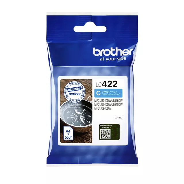 Een Inktcartridge Brother LC-422C blauw koop je bij De Rijk Kantoorshop