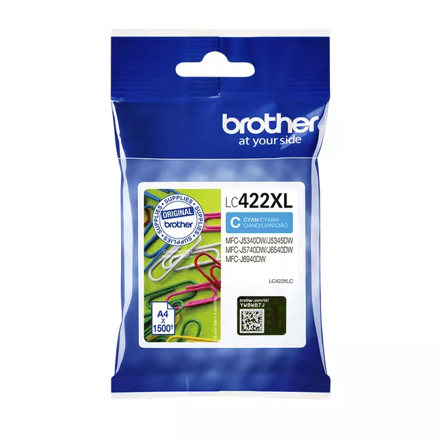 Inktcartridge Brother LC-422XLC blauw