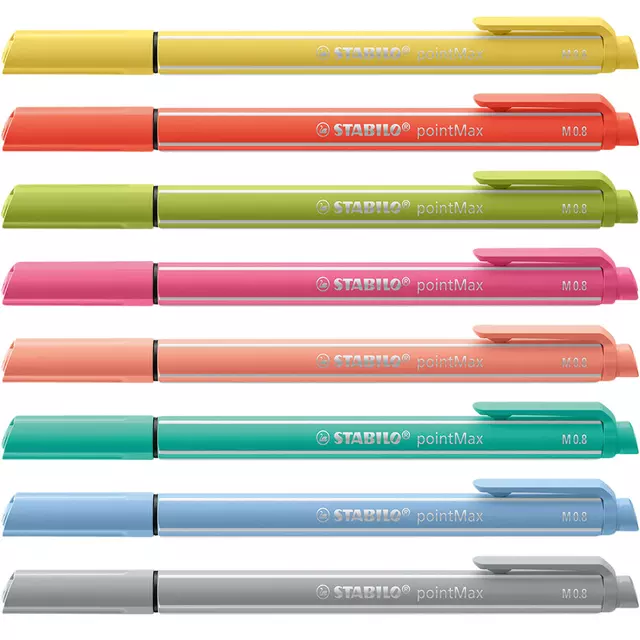 Viltstift STABILO pointMax 488/8 medium assorti pastel etui à 8 stuks