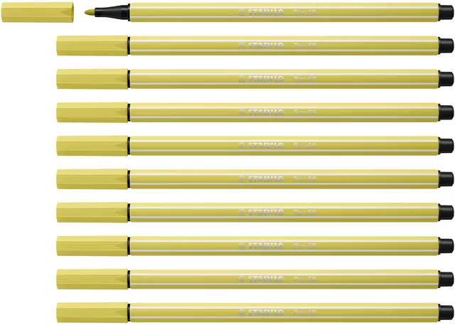 Een Viltstift STABILO Pen 68/67 medium mosterd koop je bij Clippz! Office Supplies