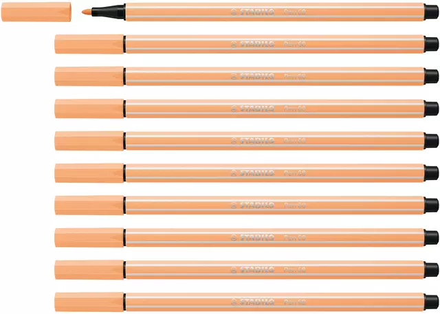 Een Viltstift STABILO Pen 68/25 medium pastel oranje koop je bij iPlusoffice