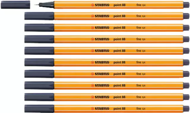 Een Fineliner STABILO point 88/98 fijn payne's grijs koop je bij Kantoorboekhandel Van Atten