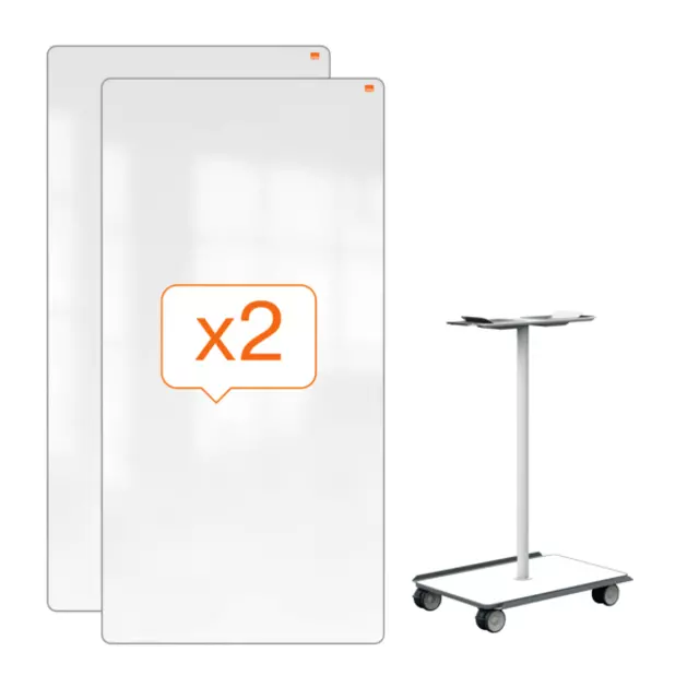 Een Whiteboard systeem Nobo Move & Meet 1800x900mm koop je bij Den Otter Kantoorpartners B.V.