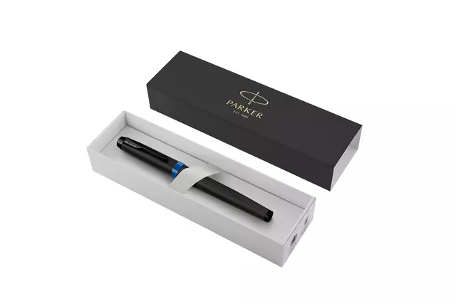 Een Vulpen Parker IM black blue vibrant ring medium koop je bij De Rijk Kantoorshop