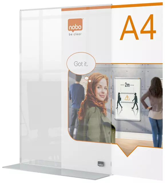 Een Infobord Nobo Premium Plus A4 acryl vrijstaand koop je bij All Office Kuipers BV