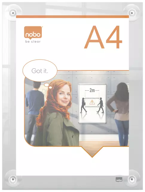 Een Infobord Nobo Premium Plus A4 acryl verplaatsbaar koop je bij All Office Kuipers BV