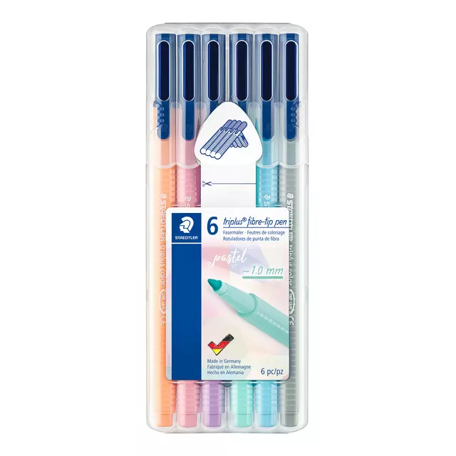 Een Kleurstift Staedtler 323 Triplus color à 6 pastelkleuren koop je bij De Rijk Kantoorshop