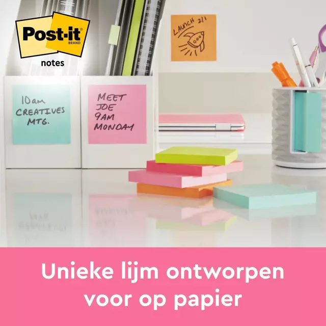 Een Memoblok Post-it 655 76x127mm gelijnd roze koop je bij Romijn Office Supply