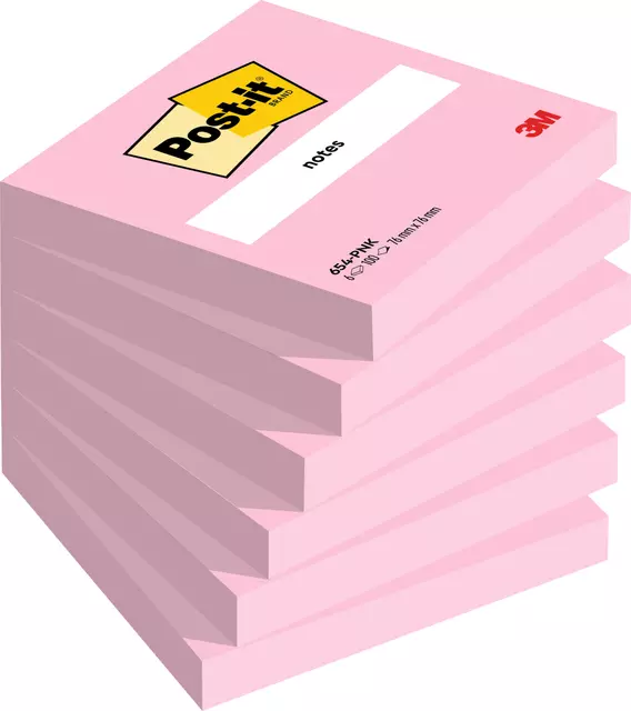 Een Memoblok Post-it 654 76x76mm roze koop je bij De Joma BV