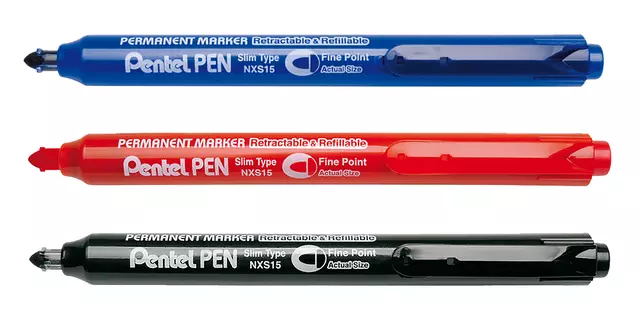 Een Viltstift Pentel NXS15 1mm rood koop je bij All Office Kuipers BV