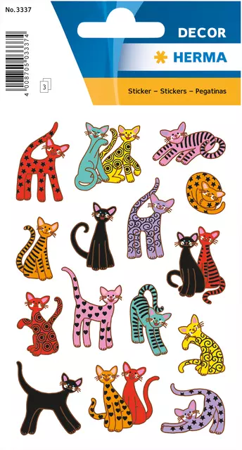 Een Etiket HERMA 3337 abstracte katten koop je bij Schellen Boek- en Kantoorboekhandel