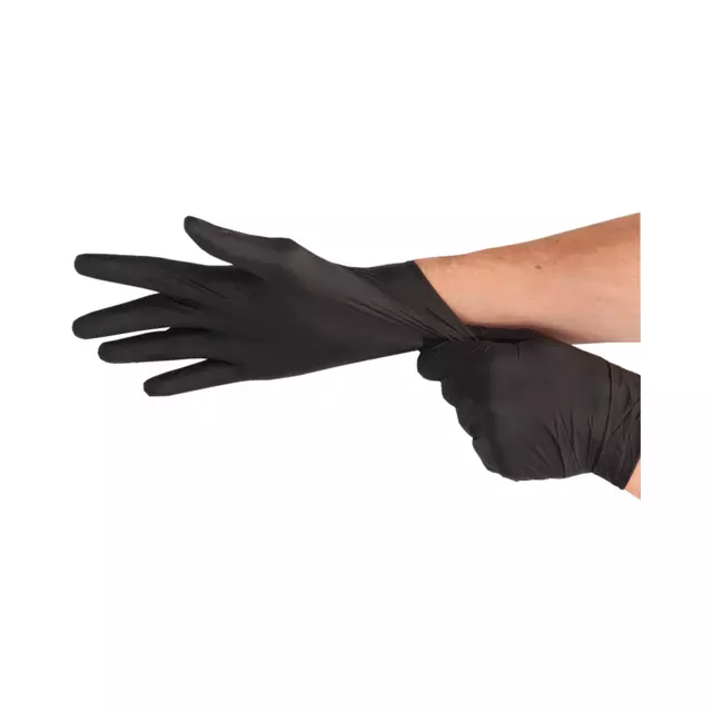 Een Handschoen CMT M soft nitril zwart koop je bij De Joma BV