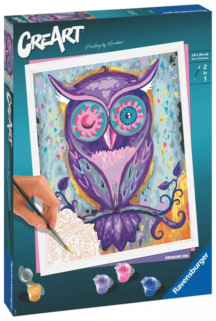 Een Schilderen op nummers CreArt Dreaming Owl koop je bij Romijn Office Supply