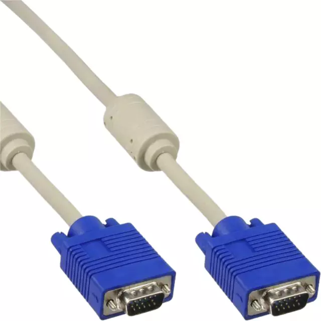 Een Kabel Inline S VGA 15HD M-M 2 meter beige en blauw koop je bij Deska Alles voor Kantoor