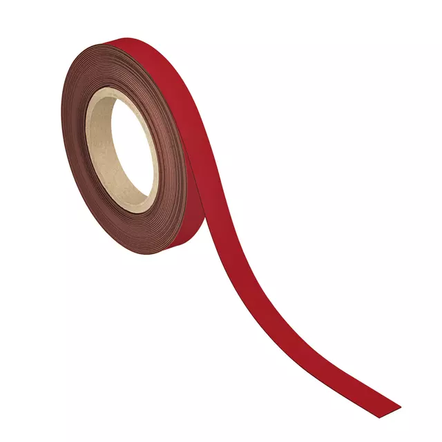 Een Magneetband MAUL beschrijf- wisbaar 10mx20mmx1mm rood koop je bij De Rijk Kantoorshop