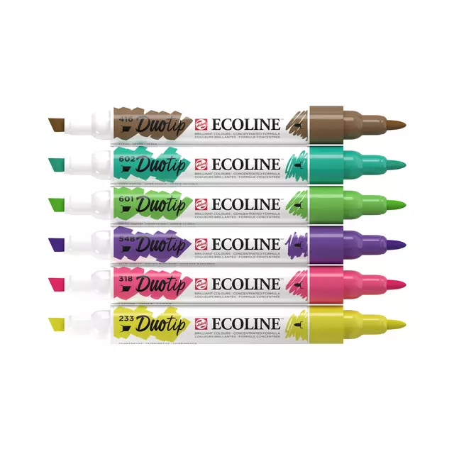 Een Duotip marker Ecoline botanisch set 6 kleuren koop je bij De Joma BV