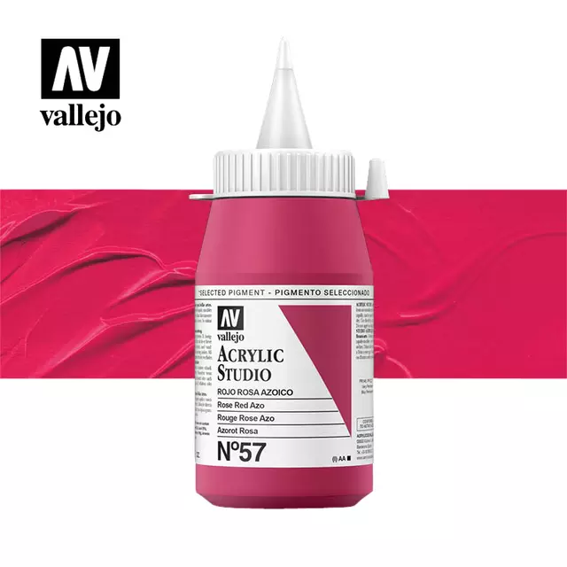 Een Acrylverf Acrylicos Vallejo 500ml Rose red azo koop je bij Topkantoor Repro Creatief