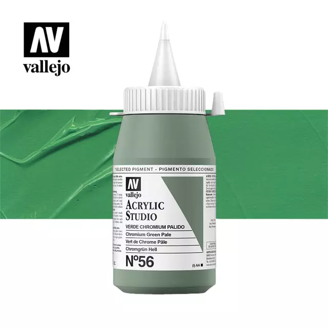 Een Acrylverf Acrylicos Vallejo 500ml Chromium green pale koop je bij Topkantoor Repro Creatief