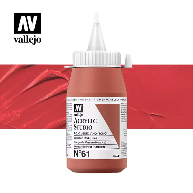 Een Acrylverf Acrylicos Vallejo 500ml Venetian red koop je bij Topkantoor Repro Creatief