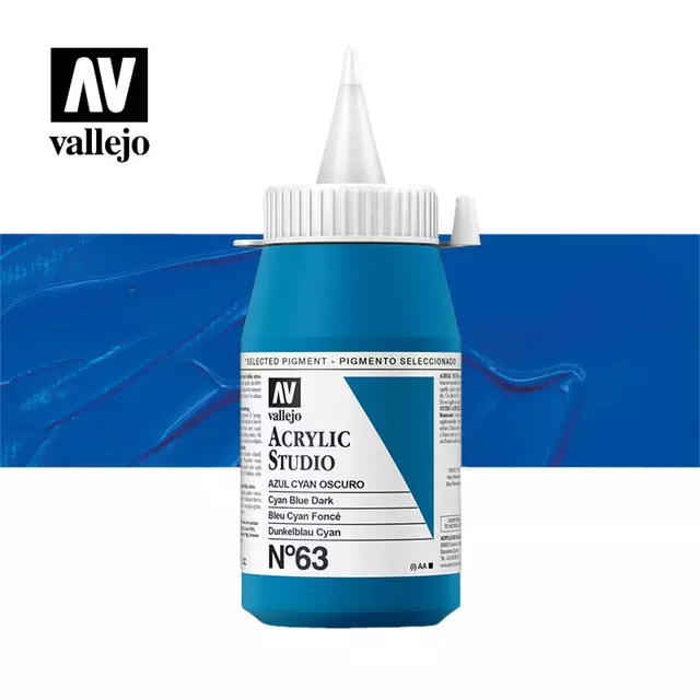 Een Acrylverf Acrylicos Vallejo 500ml Cyan blue dark koop je bij Topkantoor Repro Creatief