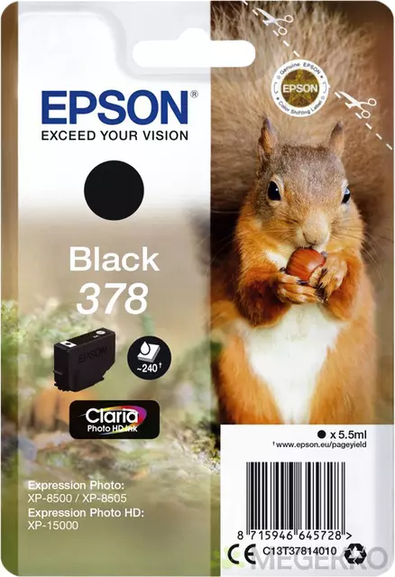 Een Inktcartridge Epson 378 T3781 zwart koop je bij All Office Kuipers BV