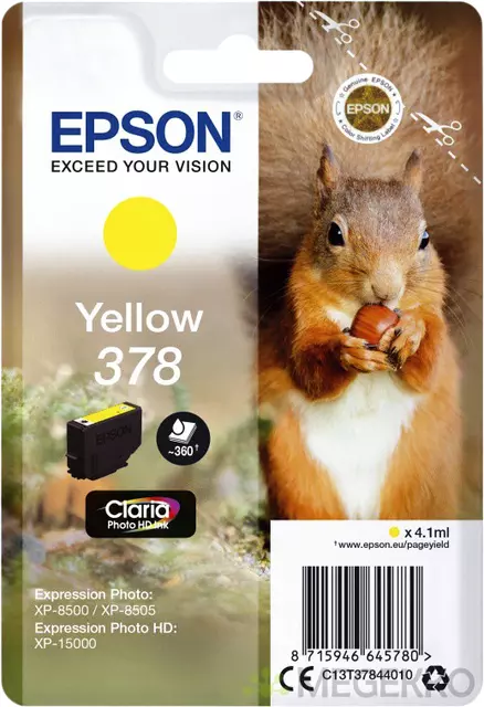 Een Inktcartridge Epson 378 T3784 geel koop je bij De Rijk Kantoorshop