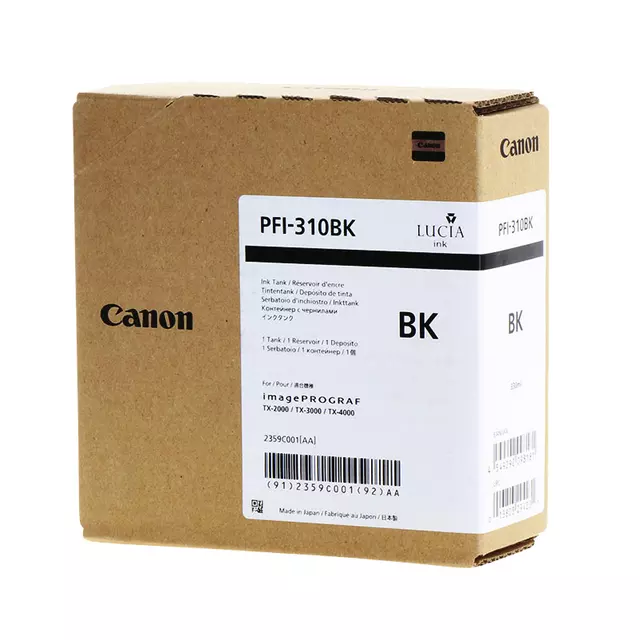 Een Inktcartridge Canon PFI-310 zwart koop je bij All Office Kuipers BV
