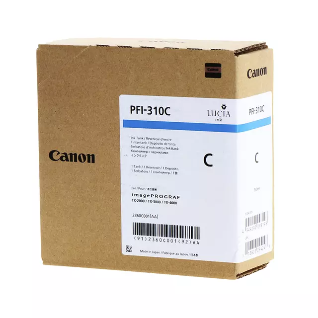 Een Inktcartridge Canon PFI-310 blauw koop je bij Continu Kantoor