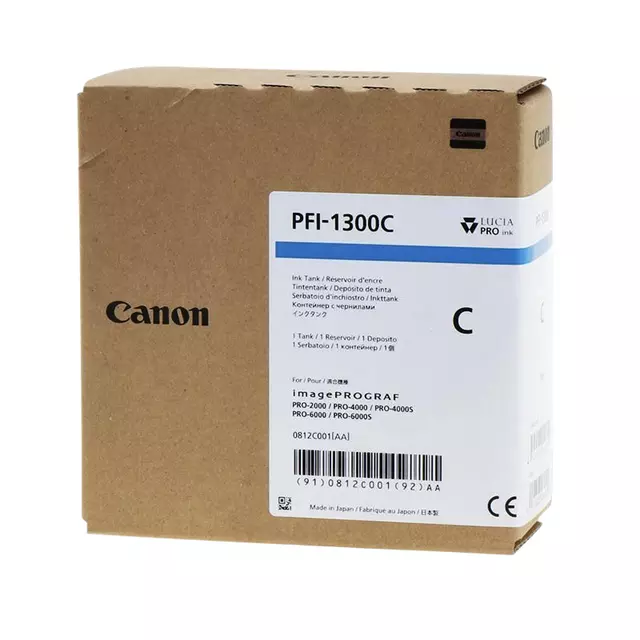 Een Inktcartridge Canon PFI-1300 blauw koop je bij De Rijk Kantoorshop