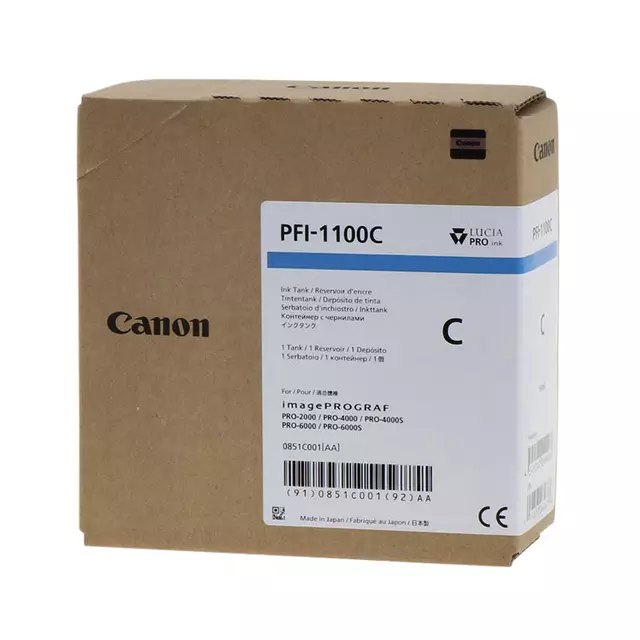 Een Inktcartridge Canon PFI-1100 blauw koop je bij All Office Kuipers BV