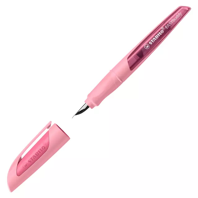 Een Vulpen STABILO Easybuddy rechtshandig medium poederroze blister à 1 stuk koop je bij Kantorice office & business supplies