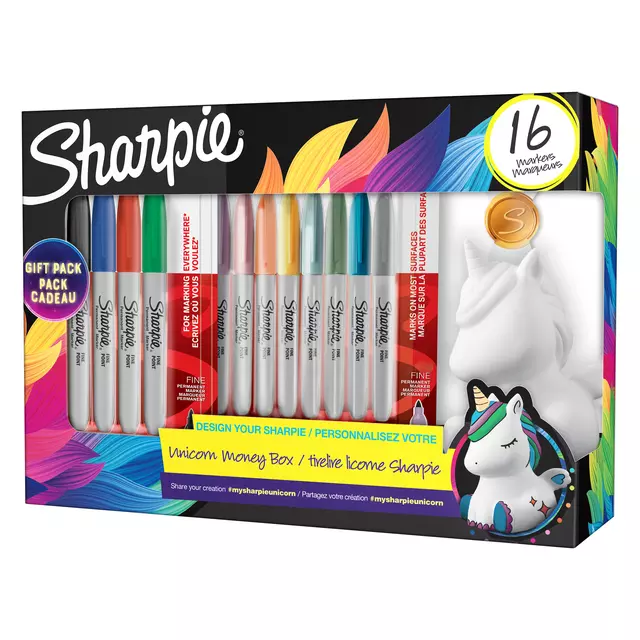 Een Viltstift Sharpie rond unicorn giftpack fijn assorti à 10 stuks koop je bij Sysdicom BV