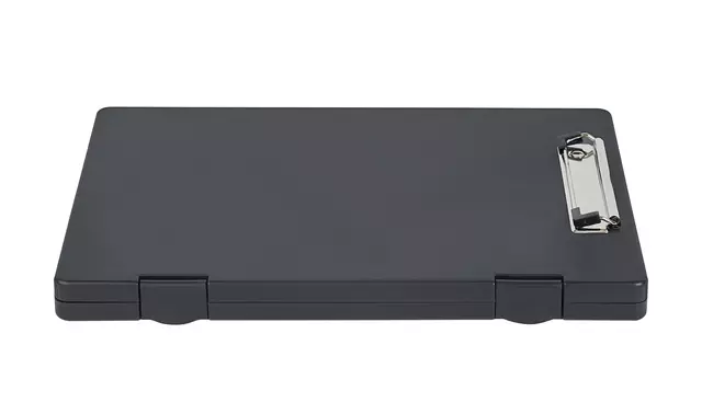 Een Klembordkoffer MAULtred A4 staand met opbergvak zijopening PP zwart koop je bij Quality Office Supplies
