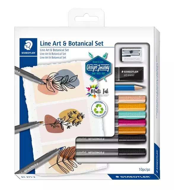 Een Brushletteringset Staedtler Design Journey art & botanical 10-delige set koop je bij De Rijk Kantoorshop