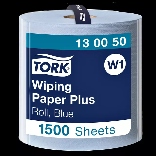 Poetspapier Tork Wiping Plus W1 37cmx510m blauw 130050