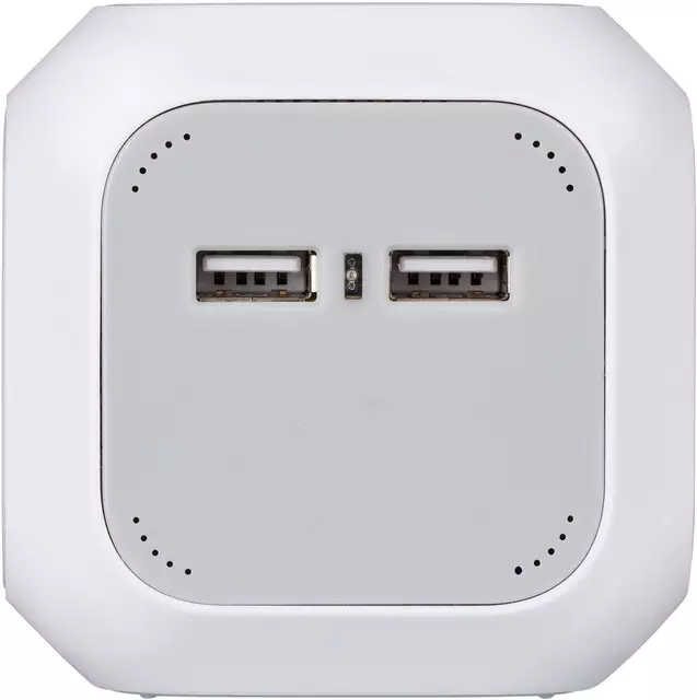 Een Stekkerblok Brennenstuhl Alea 4 voudig 2 USB H05VV-F 3G1.5 1.4 meter wit/grijs FR/BE koop je bij De Joma BV