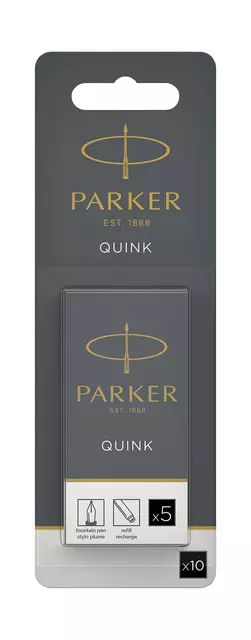 Een Inktpatroon Parker Quink zwart blister à 10 stuks koop je bij De Joma BV
