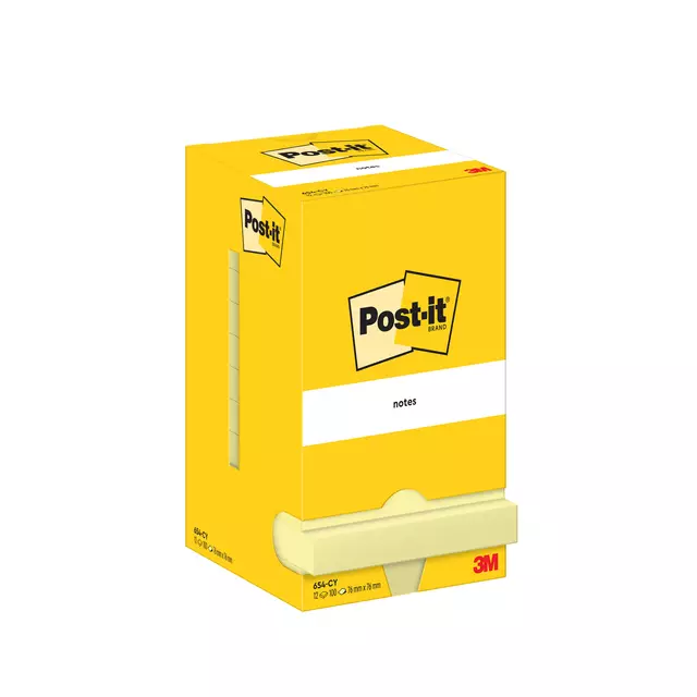 Een Memoblok Post-it 654 76x76mm geel koop je bij De Joma BV